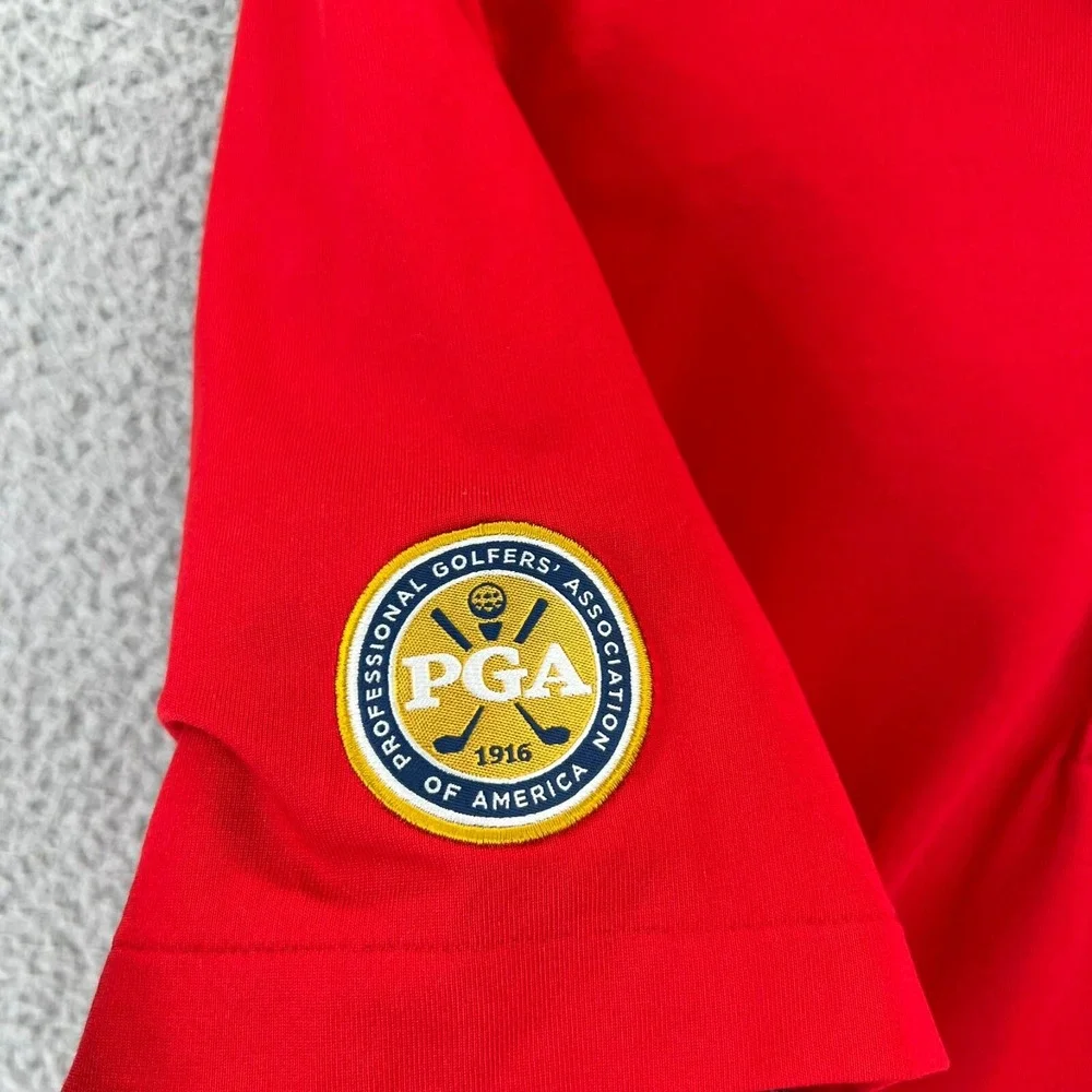 POLO GOLF Ralph Lauren Polo Shirt Men Medium Red Kitchen‎ Aid Senior PGA Logo